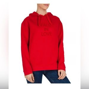 ❤️GERARD DAREL PARIS Elie Women’s Red “Fall In Love” Hoodie in Size 2/Medium